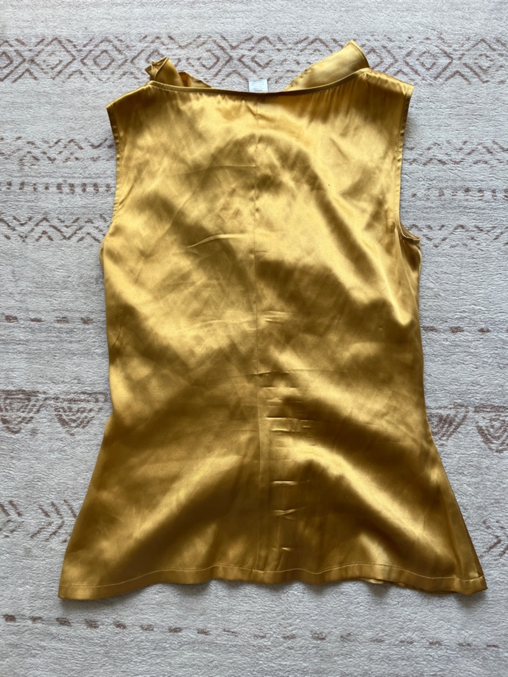 Cache Gold Silk Ruffle V-Neck Tank - Picture 5 of 6